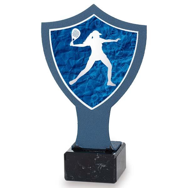 Troféu de ferro escudo azul pádel feminino