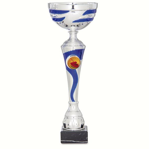 Copa bicolor azul y plata con portadiscos 